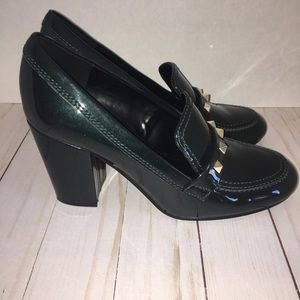Green Marc Fisher studded heels